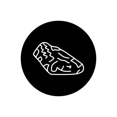 Sığır boynu renk çizgisi simgesi. Et doğrama. 