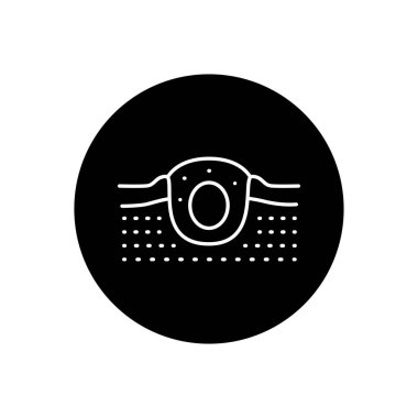 Black dot line icon. Dermatology disease. 