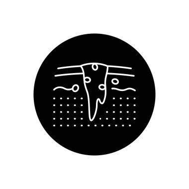 Nodüler siyah çizgi simgesi. Dermatoloji hastalığı. 