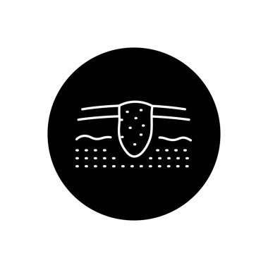 Cilt kanseri siyah çizgi ikonu. Dermatoloji hastalığı. 