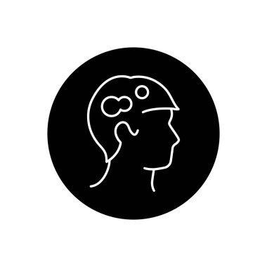 Trikofitozis siyah çizgi ikonu. Dermatoloji hastalığı. 