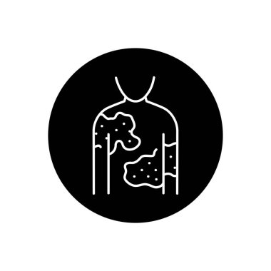 Ürtiker siyah çizgi simgesi. Dermatoloji hastalığı. 