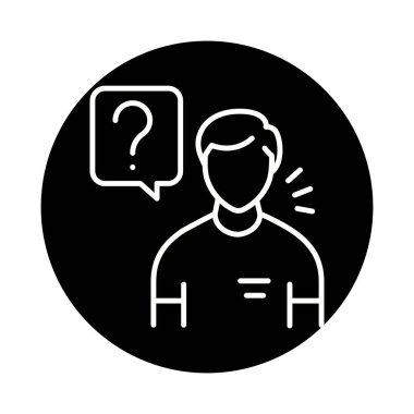 Ask a question black line icon. Customer help.