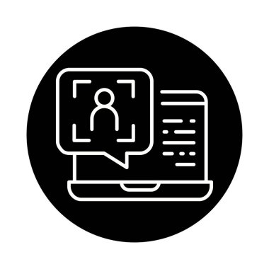 Customer request black line icon. Online comment. 