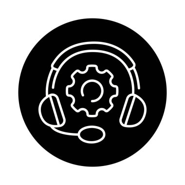 Tech support black line icon. Technical problem. 