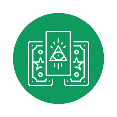 Tarot cards line icon. Isolated vector element. 