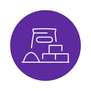 Building materials black line icon. Pictogram for web page