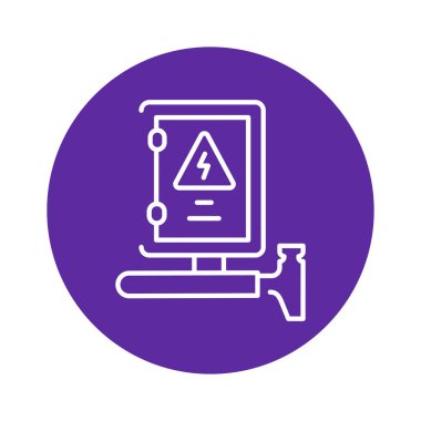 Installation electrical wiring black line icon. Pictogram for web page