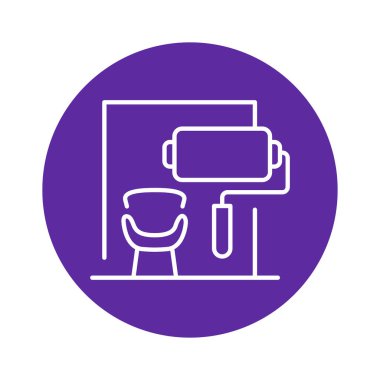 Interior decoration black line icon. Pictogram for web page