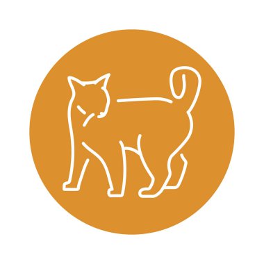 Neşeli kedi duruşu renk çizgisi simgesi. Web sayfası için resim grafiği
