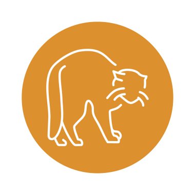 Kızgın kedi renk çizgisi simgesi duruyor. Web sayfası için resim grafiği