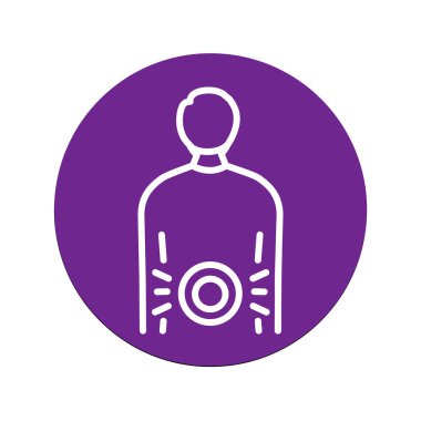 Back pain olor line icon. Pictogram for web page.