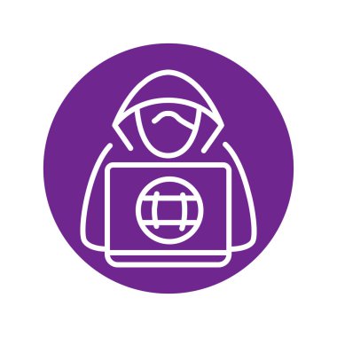 Hacker olor line icon. Pictogram for web page.