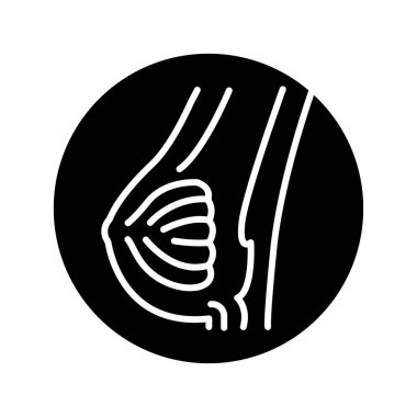 Breast anatomy olor line icon. Pictogram for web page.