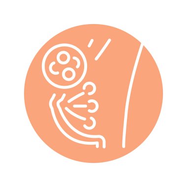 Mastitis breast olor line icon. Pictogram for web page.
