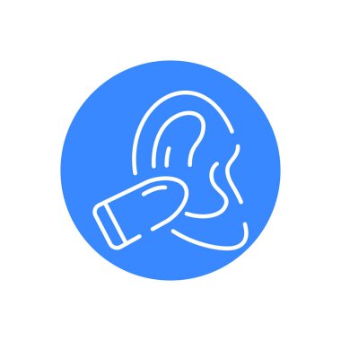 Ear plug black line icon. Face safety. 