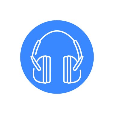 Protective headphones black line icon. Safety earmuffs. 