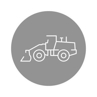 Grader olor line icon. Road construction. Pictogram for web page