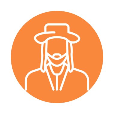 Yahudi çizgisi renk ikonu. İzole vektör ögesi. 