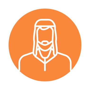 Şapka çizgisi renginde bir Yahudi. İzole vektör ögesi. 