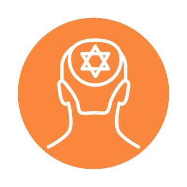 Adam kippah veya kimulke çizgi renk ikonu. İzole vektör ögesi. 