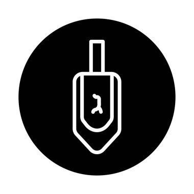 Hanukkah dreidel çizgi renk simgesi. İzole vektör ögesi. 