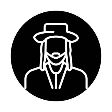 Yahudi çizgisi renk ikonu. İzole vektör ögesi. 