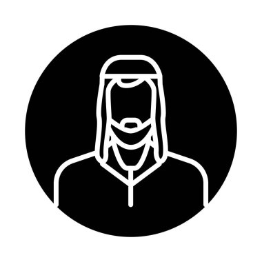 Şapka çizgisi renginde bir Yahudi. İzole vektör ögesi. 