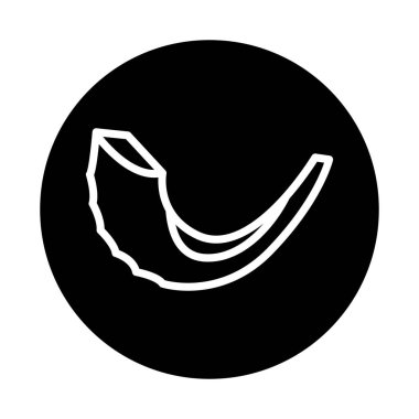 Shofar çizgi renk simgesi. İzole vektör ögesi. 