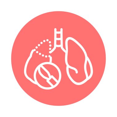 Resection of the lungs line icon. Isolated vector element. 