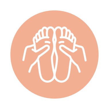 Ayak masajı çizgisi renk simgesi. Fizyoterapi, akupunktur..