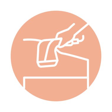 Titreşim masaj çizgisi renk simgesi. Fizyoterapi, akupunktur..