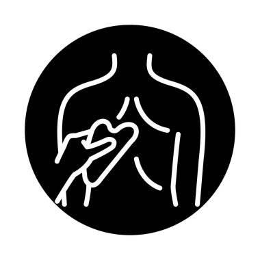 Gua Sha masaj çizgisi renk simgesi. Fizyoterapi, akupunktur..