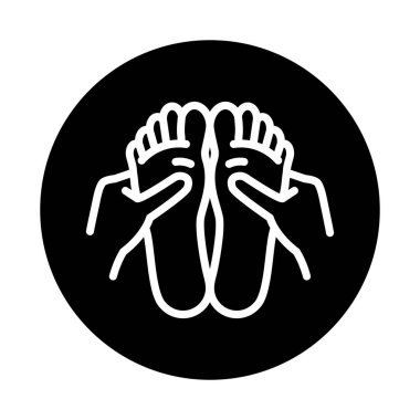 Ayak masajı çizgisi renk simgesi. Fizyoterapi, akupunktur..