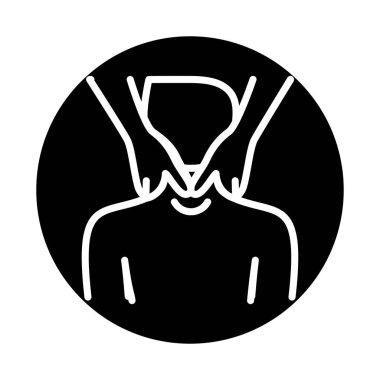 Boyun masaj çizgisi renk simgesi. Fizyoterapi, akupunktur..