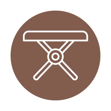 Camping portable chair line color icon. Isolated vector element.