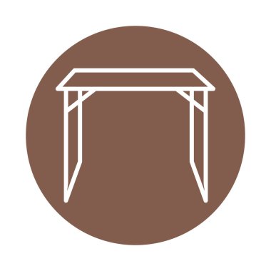 Fortable table line color icon. Isolated vector element.