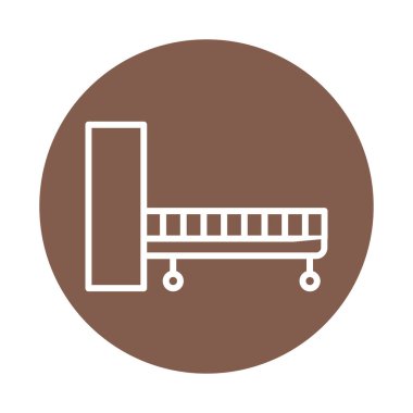 Bed folding line color icon. Isolated vector element.