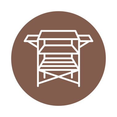 Portable kitchen line color icon. Isolated vector element.