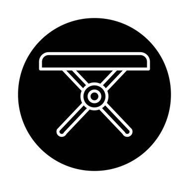 Camping portable chair line color icon. Isolated vector element.