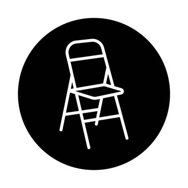 Camping portable chair line color icon. Isolated vector element.