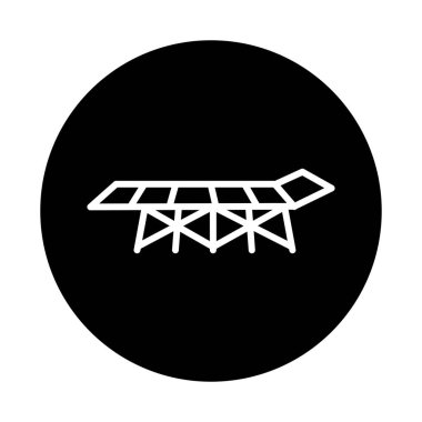 Bed folding line color icon. Isolated vector element.