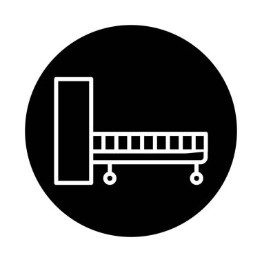 Bed folding line color icon. Isolated vector element.