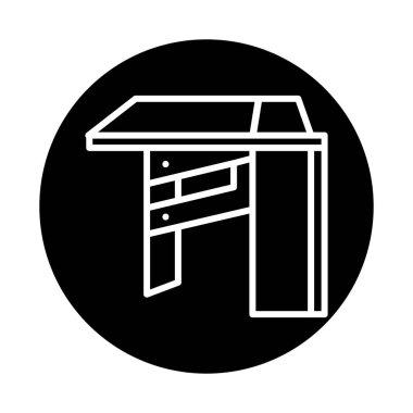 Portable book table line color icon. Isolated vector element.