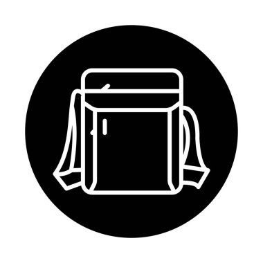 Zarif erkek çanta çizgisi renk simgesi. İzole vektör ögesi. 