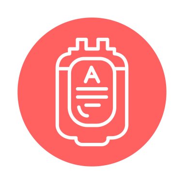 Donor blood type A line icon. Isolated vector element. 