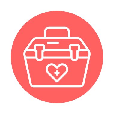Donor box container line icon. Isolated vector element. 