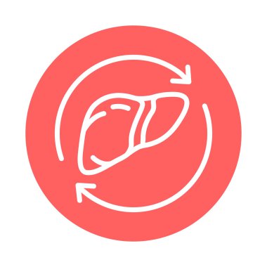 Karaciğer nakli simgesi. İzole vektör ögesi. 