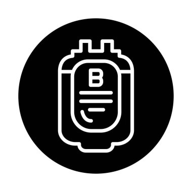 Donor blood type B line icon. Isolated vector element. 