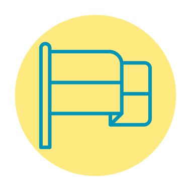 Ukrainian flag line color icon. Isolated vector element. 